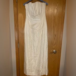 Custom vintage cream bustier dress.